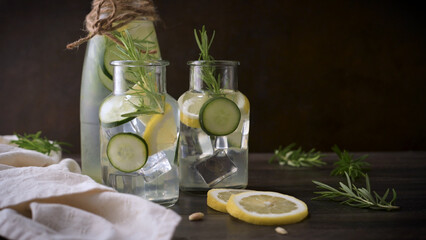 Water flavored with lemon