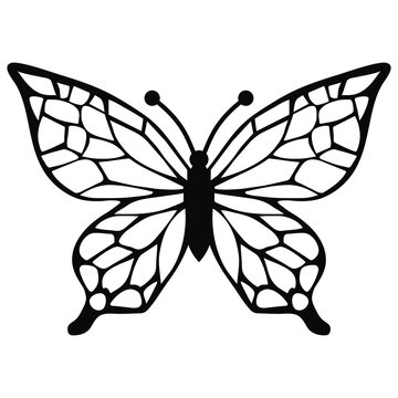 Beautiful butterfly silhouette vector cartoon illustration