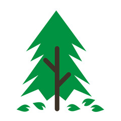 Obraz premium Forest Pine Trees Nature Flat Design