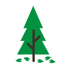 Forest Pine Trees Nature Flat Design