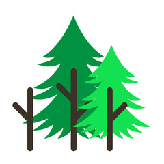 Forest Pine Trees Nature Flat Design