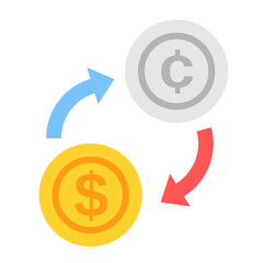 Money Coin Currency Forex Exchange Flat Design