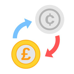 Money Coin Currency Forex Exchange Flat Design