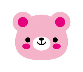 Bear icon. Cute vector teddy bear head icon.
