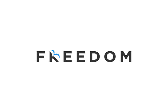Freedom life logo design fly bird icon symbol humanity non profit organization