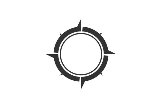 Wind rose compass logo design direction element south north west east