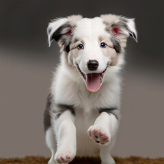 Obraz premium Portrait of a cute border collie puppy.