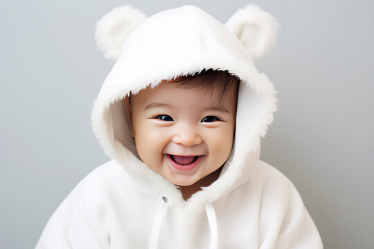portrait of a little child. minimalistic baby photo