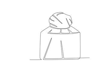 A Chuseok celebration food box. Chuseok one-line drawing