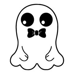 ghost with bow svg, boo svg, boy ghost svg, Halloween svg, ghost eps, ghost vector, ghost illustration