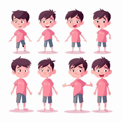 Cartoon illustration of a boy child in orange clothing.