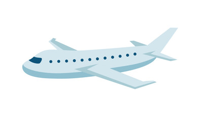 Vector passenger plane flying in the sky side view travel concept