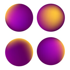 Vector rounded holographic gradient sphere button.