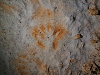 Pinturas rupestres en Quintana Roo, Mexico 