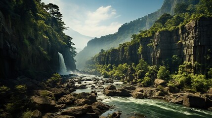 Naklejka na ściany i meble The Breathtaking Beauty: High Cliff Complements Nature's Splendo