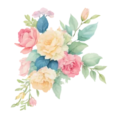 Foto op Aluminium Watercolor Flower Clipart Set: Realistic Floral Illustrations for Simple and Elegant Bridal Designs, Wallpaper, Greetings, Wallpapers, Fashion © Tgarbach