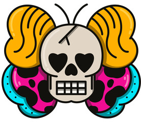skull and butterfly 