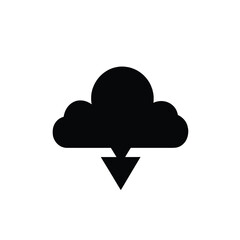 cloud download symbol vector clip art