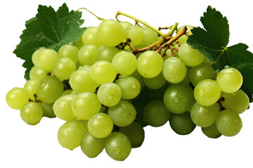 Obraz premium bunch of green grapes isolated on transparent background