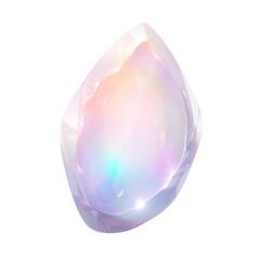 Mystic moonstone crystal game asset. isolated object, transparent background