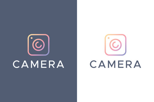 Camera Icon and Letter C Concept  Mobile App Social Media Logo Trendy and Creative Template