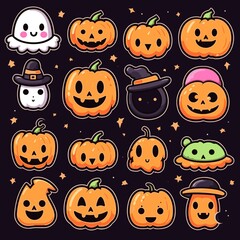 Halloween theme. Vector illustration in cartoon style.Generative AI