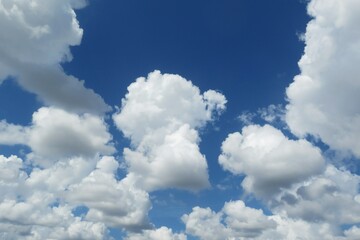 Beautiful cloudscape in blue sky, natural clouds background