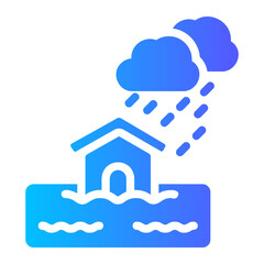 heavy rain gradient icon