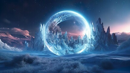 Astral wallpapers composition with snow
