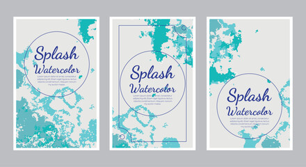 Naklejka premium Modern hand drawn watercolor splash design