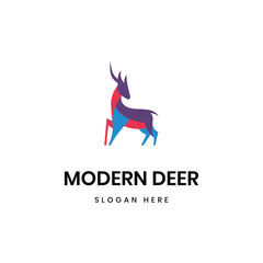 Deer Colorfull logo design vector illustration