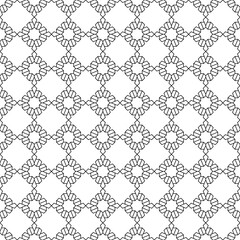 Flower geometric pattern. Seamless vector background. White and black ornament vector