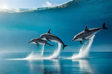 Foto op Canvas dolphin in the water and generated AI © Muhammad Sanwal