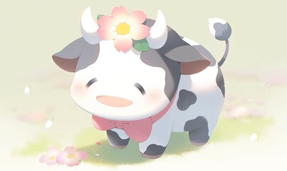 Obraz premium cute cow illustration 