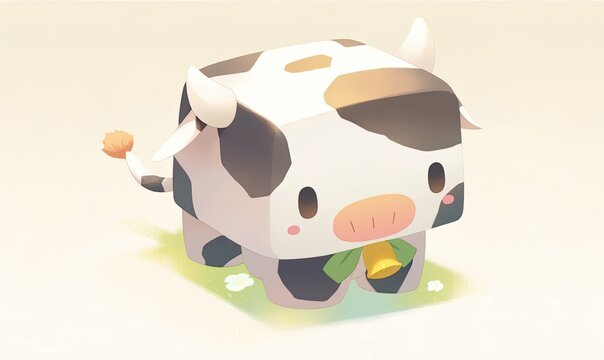 cute cow illustration 
