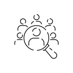 Interview line icon. Business job vector management meeting. Work employee and career