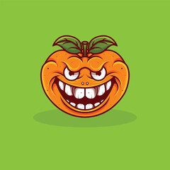 fruit monster character design with various expressions for halloween mascot or logo
