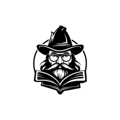 simple wizard school logo vector illustration template design