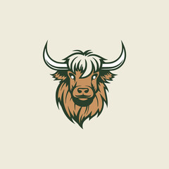simple cow cattle farm logo vector illustration template design