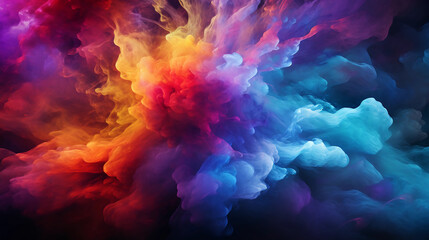 abstract colorful swirling nebulae and gas clouds 