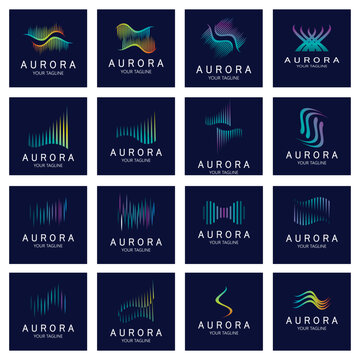 aurora logo design icon illustration vector template