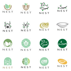 bird nest logo icon illustration design template, for bird farm, bird business, bird house, bird conservation with modern minimalist vector concept