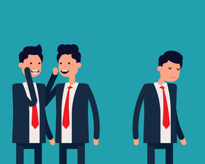 Fototapeta premium Gossip at Work. Vector illustration office colleagues concept, Friend, Bullying, Rude, Flat cartoon style design.