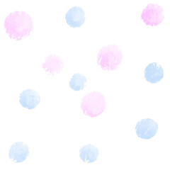 Polka dots Pastel blue pink background