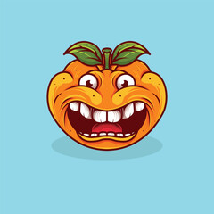 fruit monster character design with various expressions for halloween mascot or logo