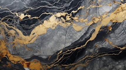 Sophisticated Mineral Marvel: Graphite, Gold, and Silver Marble
