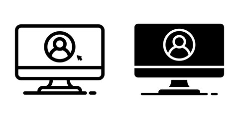 Computer monitor icon. login sign for mobile concept and web design. vector illustration