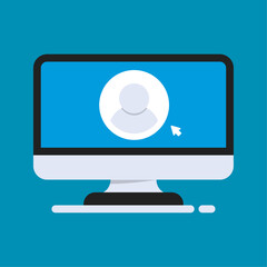 Computer monitor icon. login sign for mobile concept and web design. vector illustration