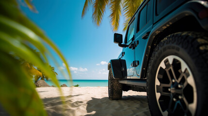 自動車,美しいビーチ,イラスト,ジェネレーティブ AI | car, beach, sky, Generative AI
