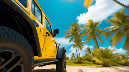 自動車,美しいビーチ,イラスト,ジェネレーティブ AI | car, beach, sky, Generative AI
